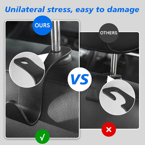 Car Seat Headrest Hook, 4 Pack Car Storage Headrest Hanger Holder Hooks Organizer, Universal Vehicle Strong and Durable Backseat Hanger Interior A...