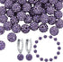 PandaHall 100pcs 10mm Purple Rhinestone Beads - Purple Clay, Polymer Crystal, Disco Ball Round Diamond Clay Beads for Necklace, Bracelet, Jewelry ...