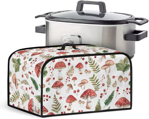 Mushroom Crock Pots Cover Resistant Oval Slow Cooker Cover with Top Handle Kitchen Appliance Cover Slow Cooker Protection Case Slow Cooker Cover f...