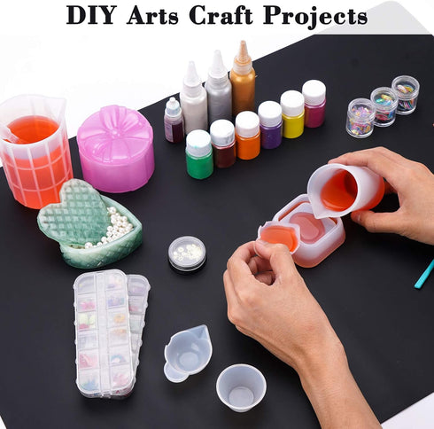Gartful 9PCS Silicone Mixing Cups Set, Resin Casting Tool Kit, DIY Craft Set for Epoxy, 1pcs 700ml Oversize Measuring Cup, 1pcs 250ml Large and 3p...