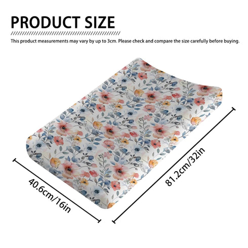 Flowers Floral Changing Pad Cover, Flowers Baby Diaper Changing Table Pad Cover, Unisex Flowers Floral Diaper Changing Sheet for Baby Boys Girls, ...
