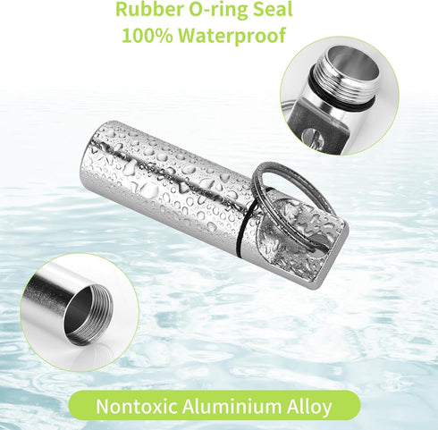 3Pcs Portable Keychain Pill Holder,Waterproof Pill Organizer,Aluminium Mini Pill Box Travel,Small Pill Holder with Keychain for Emergency & Nitrog...