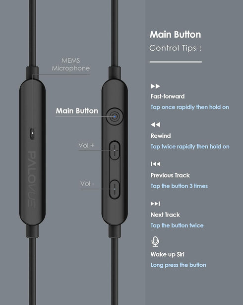 PALOVUE Lightning Headphones Earphones Earbuds in-Ear Magnetic MFi Certified with Microphone Compatible iPhone 14 13 12 11 Pro Max iPhone X XS Max...