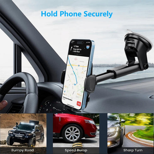 Phone Dash Mount for Car, Phone Holder for Car Windshield Dashboard Window, Gun Mount Hands Free Universal Automobile Cell Phone Holder Fit for iP...