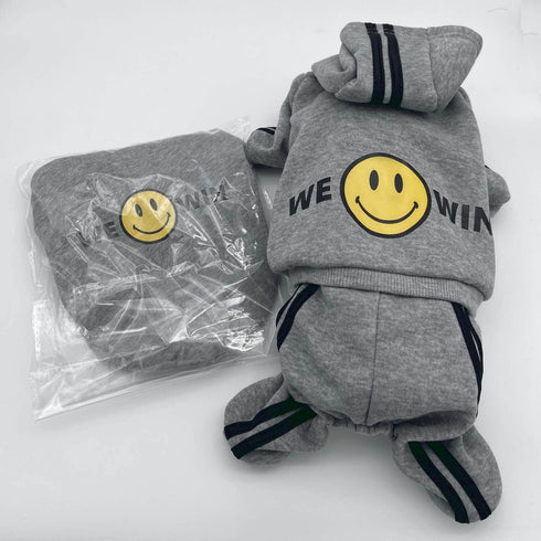 Cute Dog Hoodie Sweater Tracksuit Coat Jacket Winter Pajamas Jumpsuit Clothes Clothing 4-Legs Grey for Cat Puppy Small Medium Big All Type Dogs (3...