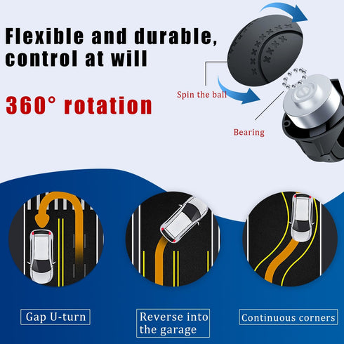 Pincuttee Steering Wheel Spinner,Steering Wheel Knob,Soft Silicone and Metal Bearings Car Power Handle Steering Wheel Spinner for Car/Tractor/Truc...