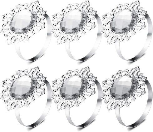 VORCOOL 12pcs Napkin Rings Napkin Holders Wedding Banquet Dinner Decoration (Silver)...
