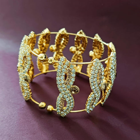 Efulgenz Indian Bridal Cubic Zirconia Crystal Cuff Bracelet Wedding Jewelry for Brides Women...