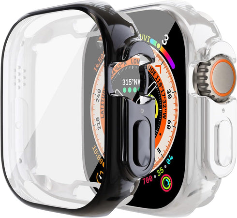 2 Pack TPU case for Apple Watch Series Ultra 49mm with Screen Protector, Soft TPU Shockproof Waterproof Protective Case for iwatch Ultra 49 mm...
