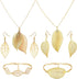 6 Pcs Gold Long Leaf Necklace Leaf Dangle Earrings and Bracelet Jewelry Set Filigree Leaves Gifts for Women...