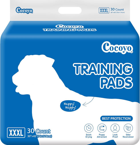 COCOYO Best Value Dog Training Pads Giant Size | Dog Pee Pads XXXL Size | Super Absorbent Puppy Pads (30" x 45", 30 Count) (XXXL)...