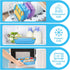 Bento Lunch Boxes with 4 Compartments, Sauce Container, Utensils, Food Picks and Muffin Cups for School or Adults, Blue...