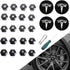 ROCCS Compatible with Model 3 S X Set Aero Wheel Cap Kit, Center Logo Emblem Modification Hub Cover with Cap Lug Nut Cover, Silver...