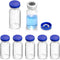 2ml Sealed Vials with Self Healing Injection Port and Plastic-Aluminum Flip Caps,Glass Empty Vials for Injection 10 Pack...