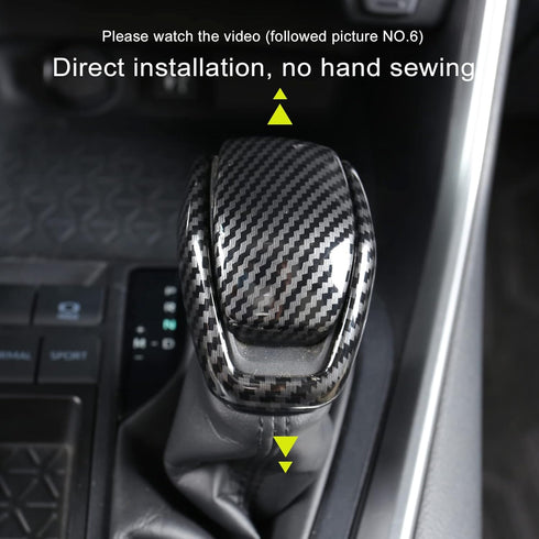 for Totoya RAV4 2019-2024 Gear Shift Knob Cover, Carbon Fiber Grain Interior Protective Gear Shift Trim for Toyota Highlander 2020-2024- Carbon Fi...