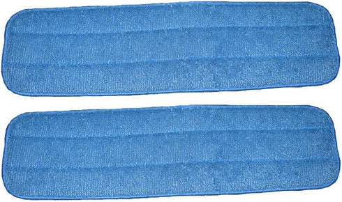 Wet Mop Pads (2 Pack) Professional Quality for Harwood Tile and Laminate Floors Fits Velcro Strip Mop Heads From 16 to 18 Inches In Length...