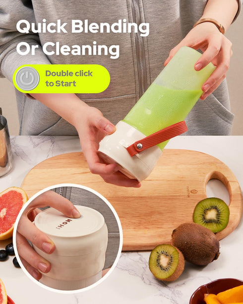 Portable Blender, Rechargeable Cordless Portable Blender for Shakes and Smoothies,10.5Oz BPA-Free Mini Blender,30 Watts, Single Serve Blender Cup ...