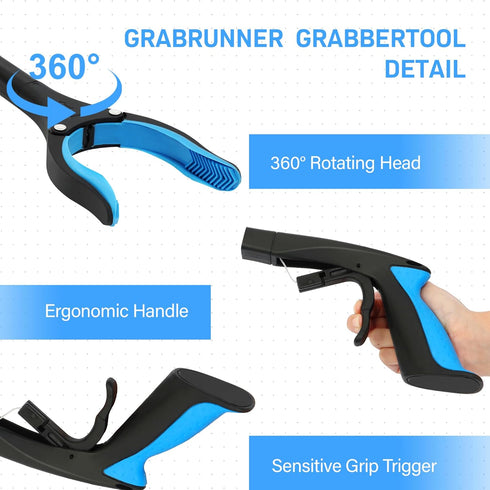 Grabber Reacher Tool - 32” Reacher Grabber Tool with Strong Magnetic and Swivel Head - Heavy Duty Pick Up Stick Grabbers for Seniors, Trash, Surge...
