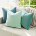 MIULEE Pack of 2, Velvet Soft Solid Decorative Square Throw Pillow Covers Set Cushion Case for Spring Sofa Bedroom Car 18x18 Inch 45x45 Cm Aqua Gr...