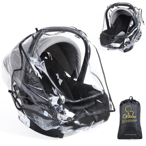 Car Seat Rain Cover Universal, Food Grade EVA, Waterproof Weather Shield for Infant Car Seat with Storage Bag, Baby Car Seat Stroller Rain Cover F...