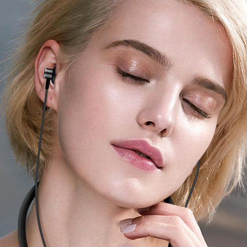 Neckband Bluetooth Headphones, Comfortable Lightweight Wireless Earbuds with Noise Cancelling Mic, Small Ear Earphones,Ear Buds with Case for Runn...