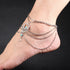Boho Layered Turquoise Anklet Sexy Multi-layered Tassel Ankle Bracelet Summer Beach Barefoot Sandals Foot Chain Jewelry for Women and Girls...