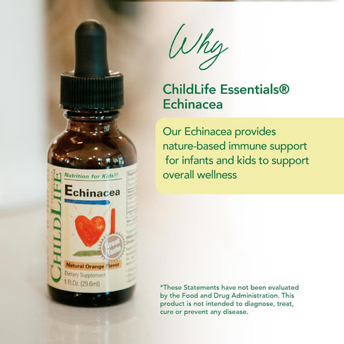 CHILDLIFE ESSENTIALS Echinacea for Kids - Kids Echinacea Drops, Liquid Tincture, Alcohol Free Supplement for Babies, Toddlers, Children - Natural ...