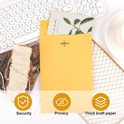 10pcs Heavy Duty Clasp Mailing Envelopes 6x9 Inches, Large Kraft Catalog Envelope Thick Manila Envelopes with Clasp Closure for Office Business Sc...