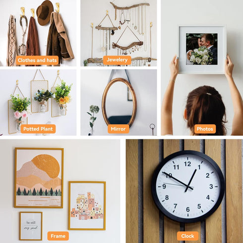 152Pcs Picture Hanging Kit, Picture Hangers 10lb, 20lb, 30lb, 50lb, 100lb Hooks with Nails, Heavy Duty Photo Frame for Pictures, Painting ,Mirror,...