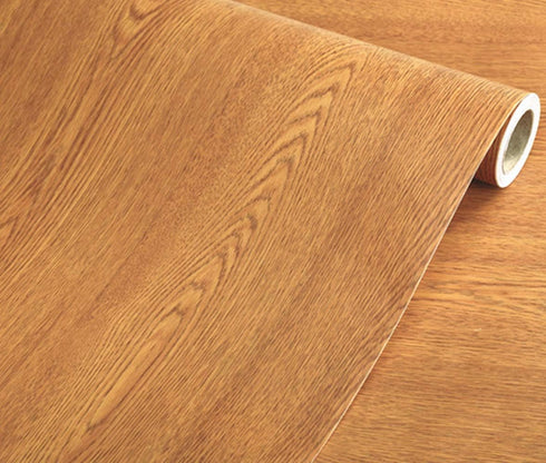 TOOLDECO Peel Stick Wood Grain Wallpaper Countertop Paper Funitures Decorative Vinyl Sticker (15.8X79Inch, Light orange shade) (15.8Inch*79Inch)...