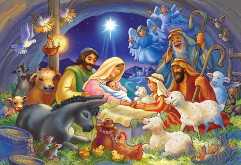 Vermont Christmas Company Baby in a Manger Jigsaw Puzzle 100 Piece, Large Pieces Perfect for Kids and Seniors...