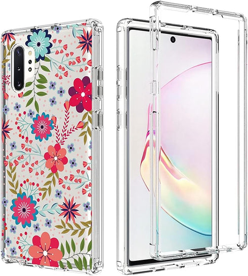 Case for Galaxy Note 10 5G, for Samsung Note 10 Clear Case for Girls, Soft TPU 360 Full Body Shockproof Hybrid Bumper Crystal Clear Phone Case Cov...