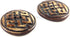 Decorative and Unique Handmade Natural Bone Buttons - Antique Brown - 28mm - Round Aztec Design - 2 pcs/pk. #1943...