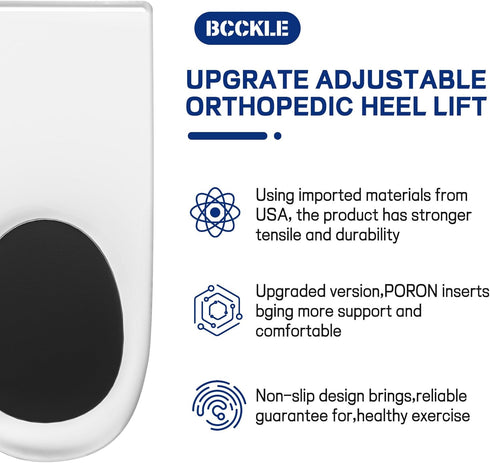 BCCKLE 4Layers Adjustable Orthopedic Heel Lift,Upgrade Poron Heel Pads Inserts,Max Anti-Shock Heel Cushion for Leg Length Discrepancies,Heel Spurs...