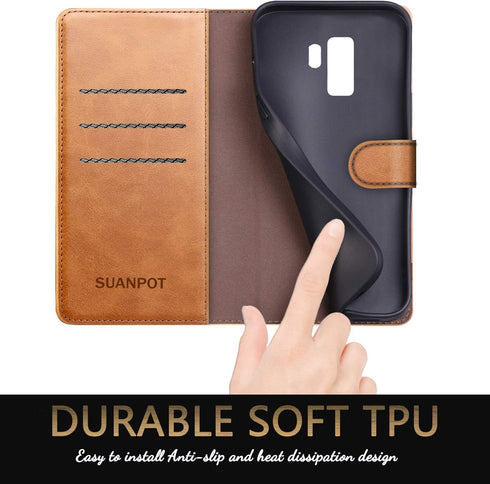SUANPOT for Samsung Galaxy S9+ / S9 Plus 6.2 (Non S9 5.8") Wallet case with RFID Blocking Credit Card Holder,PU Leather Flip Folio Book Phonecase ...