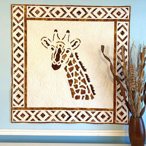Graceful Giraffe Quilt Pattern by Patterns on the Prairie, Fusible Raw Edge Applique, Finished Size 48 x 48"...