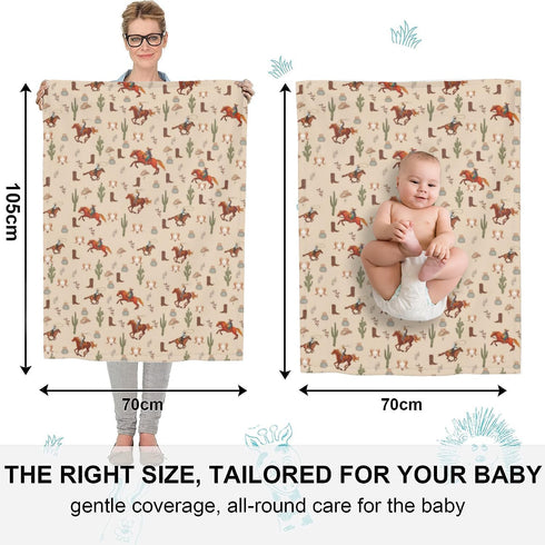 Western Baby Blanket for Boys Girls, Newborn Soft Warm Cozy Bed Blanket Western Baby Suff Shower Gift 30x40 Inch...