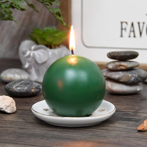 Zest Candle 6-Piece Ball Candles, 3-Inch, Hunter Green...