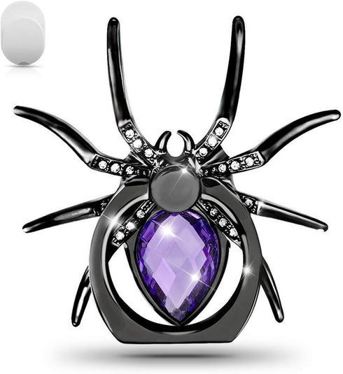 Allengel Spider Phone Ring Holder Stand, Animal Phone Ring Finger Grip Rhinestone Phone Kickstand for All Smartphone (Purple)...