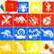 24 Pieces Stencils for Kids Sidewalk Chalk Stencil Large Animal Painting Stencils Washable Garden Stencils Dinosaur Insect Stencils Animal Templat...