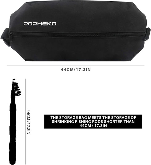 17inches Folding Fishing Rod Carrier Bag Waterproof Fishing Pole Reel Storage Bag, Single Layer Large Capacity Portable Carry Case Tackle Box for ...