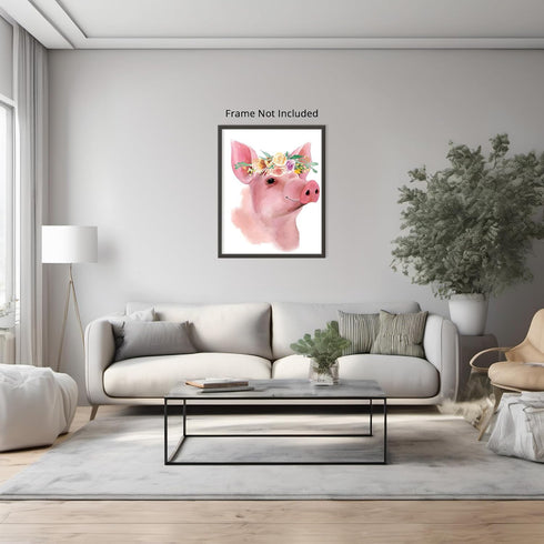 Posterizer 1 pcs-Rustic Farmhouse Cute Pig Piglet Picture-Art for Animal Lovers- Gift for Men Women Entrepreneur Teens-Decor for Home & Office- un...