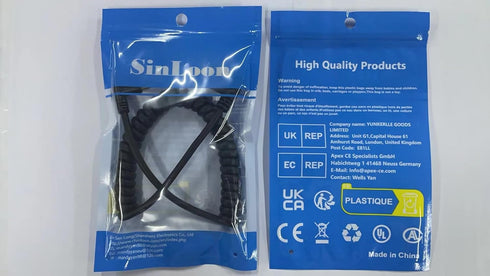 SinLoon U Shape USB Type C Spring Cable 5Gbps Retractable 90 Degree USB3.0 to USB C Charging Cable and Data Transfer for Phone, Tablet, Other USB ...