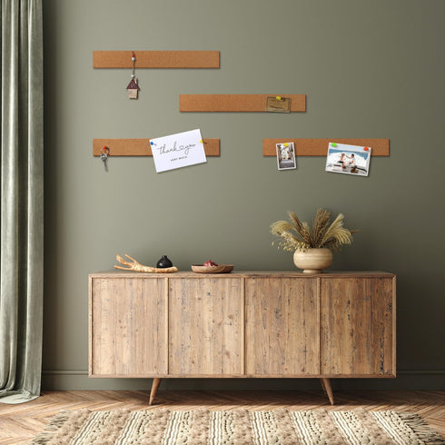 6pcs Bulletin Board Cork Strip, Natural Frameless Cork Board Strips Cork Board Strips Self Adhesive for Office School Home Decor (1/2 Inch Thick)...