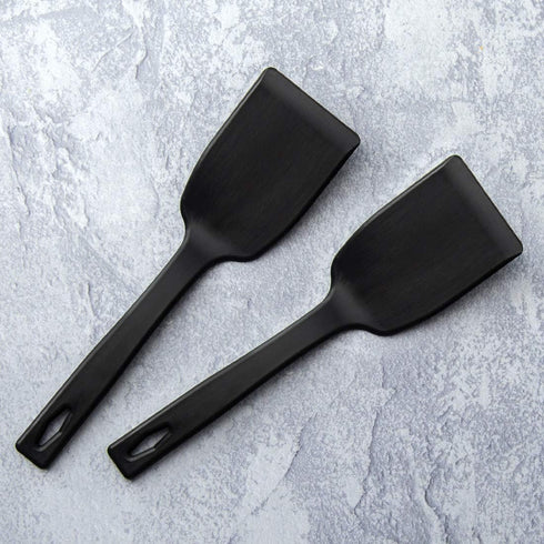 Rada Cutlery Kitchen Set Dessert Serving Spatulas-Premium Nylon Turner and Flipper-Black, 2 Pack, 7.5 Inch...