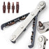 5 Pcs Mini Ratchet Wrench Set, 1/4 Inch Drive, High Torque Offset Reversible Screwdriver, with Phillips, Slotted, Hex, Torx for Tight Spaces...
