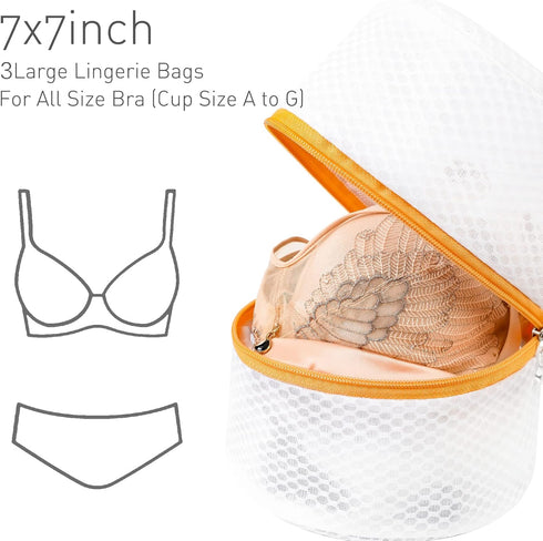 Bra Laundry Bags, Mesh Wash Bags Washing Machine Bag for Intimates Lingerie and Delicates with Premium Zipper - 3 Set...