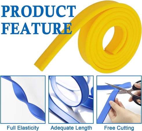 Squeegee Replacement Rubber Strip,Window Cleaning Squeegee Replacement Rubber,105cm/41inch,Yellow,1 Pcs...