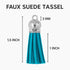 Mandala Crafts 100 Pcs Peacock Blue Faux Suede Tassels Bulk Keychain Making Supplies - Small Leather Tassels for Charms, Jewelry Making, and DIY C...