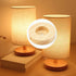 2 Pack Table Lamp Base Only 4.7'' Round Solid Wooden Stand Holder Foot for Desk Lighting Night LED Light Spotlight Wood Art Display Base DIY Craft...